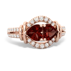 Garnet Art-Deco Keepsake 14K Rose Gold ring R5630