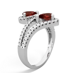 Garnet Diamond Dazzler 14K White Gold ring R3000