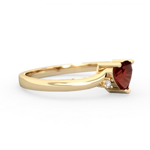 Garnet Delicate Heart 14K Yellow Gold ring R0203