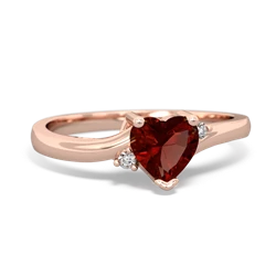 Garnet Delicate Heart 14K Rose Gold ring R0203