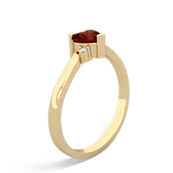 Garnet Delicate Heart 14K Yellow Gold ring R0203