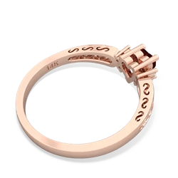 Garnet Filligree Scroll Heart 14K Rose Gold ring R2429