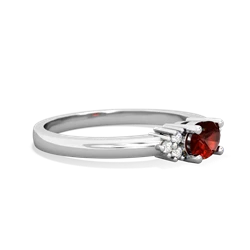 Garnet Simply Elegant East-West 14K White Gold ring R2480