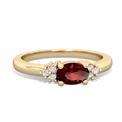 Garnet Simply Elegant East-West 14K Yellow Gold ring R2480