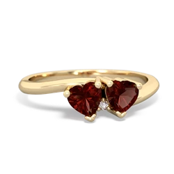 Garnet Sweethearts 14K Yellow Gold ring R5260