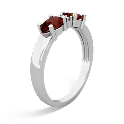 Garnet Pear Bowtie 14K White Gold ring R0865