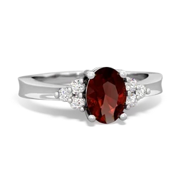Garnet Simply Elegant 14K White Gold ring R2113