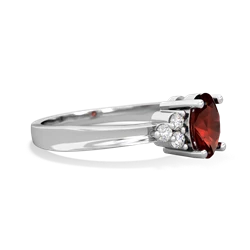 Garnet Simply Elegant 14K White Gold ring R2113