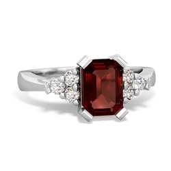 Garnet Timeless Classic 14K White Gold ring R2591