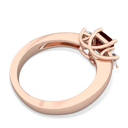 Thumbnail for Garnet Three Stone Trellis 14K Rose Gold ring R4015 - top view
