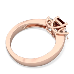 Garnet Three Stone Trellis 14K Rose Gold ring R4015