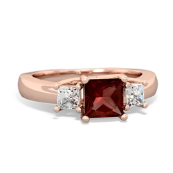 Garnet Three Stone Trellis 14K Rose Gold ring R4015