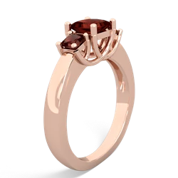 Garnet Three Stone Trellis 14K Rose Gold ring R4015