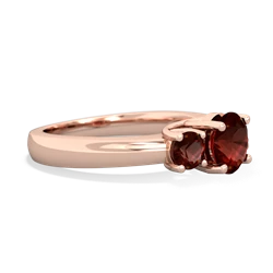 Garnet Three Stone Round Trellis 14K Rose Gold ring R4018