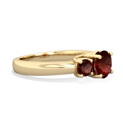 Garnet Three Stone Round Trellis 14K Yellow Gold ring R4018