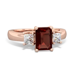 Thumbnail for Garnet Three Stone Trellis 14K Rose Gold ring R4021 - front view