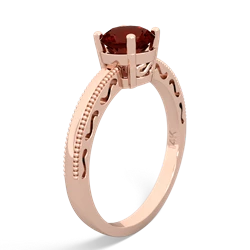 Garnet Milgrain Filigree 14K Rose Gold ring R5090