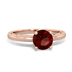 Garnet Milgrain Filigree 14K Rose Gold ring R5090