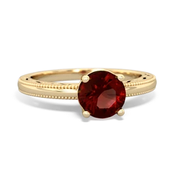 Garnet Milgrain Filigree 14K Yellow Gold ring R5090