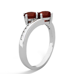 Garnet Channel Set Two Stone 14K White Gold ring R5303