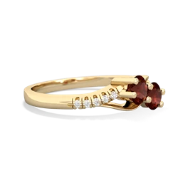 Garnet Infinity Pave Two Stone 14K Yellow Gold ring R5285