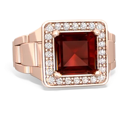 Garnet Men's Watch 14K Rose Gold ring R0510