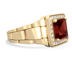 Garnet Men's Watch 14K Yellow Gold ring R0510