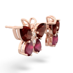 Garnet Butterfly 14K Rose Gold earrings E2215