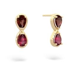 Garnet Infinity 14K Yellow Gold earrings E5050