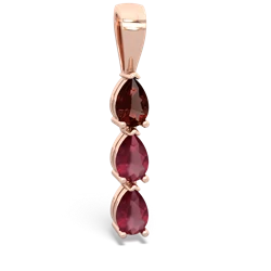 Garnet Dew Drops 14K Rose Gold pendant P2251