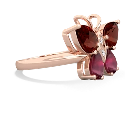 Garnet Butterfly 14K Rose Gold ring R2215