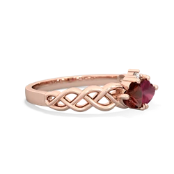 Garnet Heart To Heart Braid 14K Rose Gold ring R5870