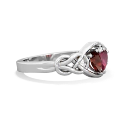 Garnet Celtic Love Knot 14K White Gold ring R5420