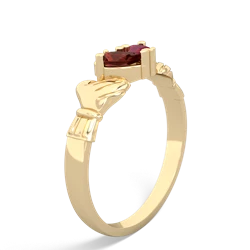 Garnet 'Our Heart' Claddagh 14K Yellow Gold ring R2388