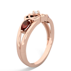 Garnet Hearts Intertwined 14K Rose Gold ring R5880