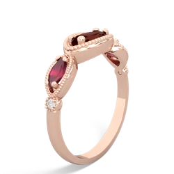 Garnet Milgrain Marquise 14K Rose Gold ring R5700