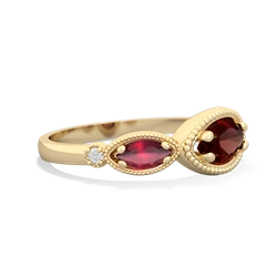 Garnet Milgrain Marquise 14K Yellow Gold ring R5700