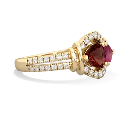 Garnet Art-Deco Keepsake 14K Yellow Gold ring R5630