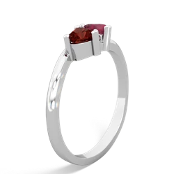 Garnet Sweethearts 14K White Gold ring R5260