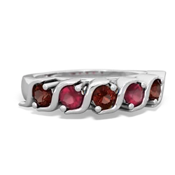 Garnet Anniversary Band 14K White Gold ring R2089