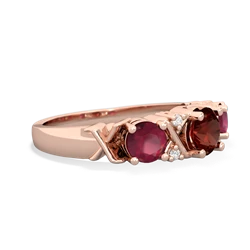 Garnet Hugs And Kisses 14K Rose Gold ring R5016