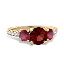 Garnet Pave Trellis 14K Yellow Gold ring R5500