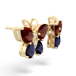 Garnet Butterfly 14K Yellow Gold earrings E2215