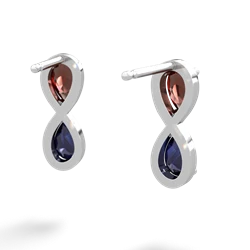 Garnet Infinity 14K White Gold earrings E5050