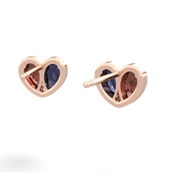 Garnet 'Our Heart' 14K Rose Gold earrings E5072