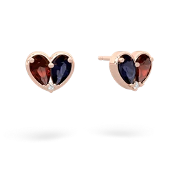 Garnet 'Our Heart' 14K Rose Gold earrings E5072