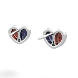 Garnet 'Our Heart' 14K White Gold earrings E5072