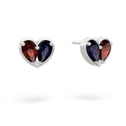 Garnet 'Our Heart' 14K White Gold earrings E5072