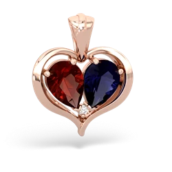 Garnet Two Become One 14K Rose Gold pendant P5330