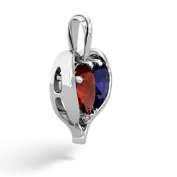 Garnet Two Become One 14K White Gold pendant P5330